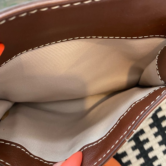 Talbot Genuine Brown Leather Shoulder Bagette - Picture 5 of 11